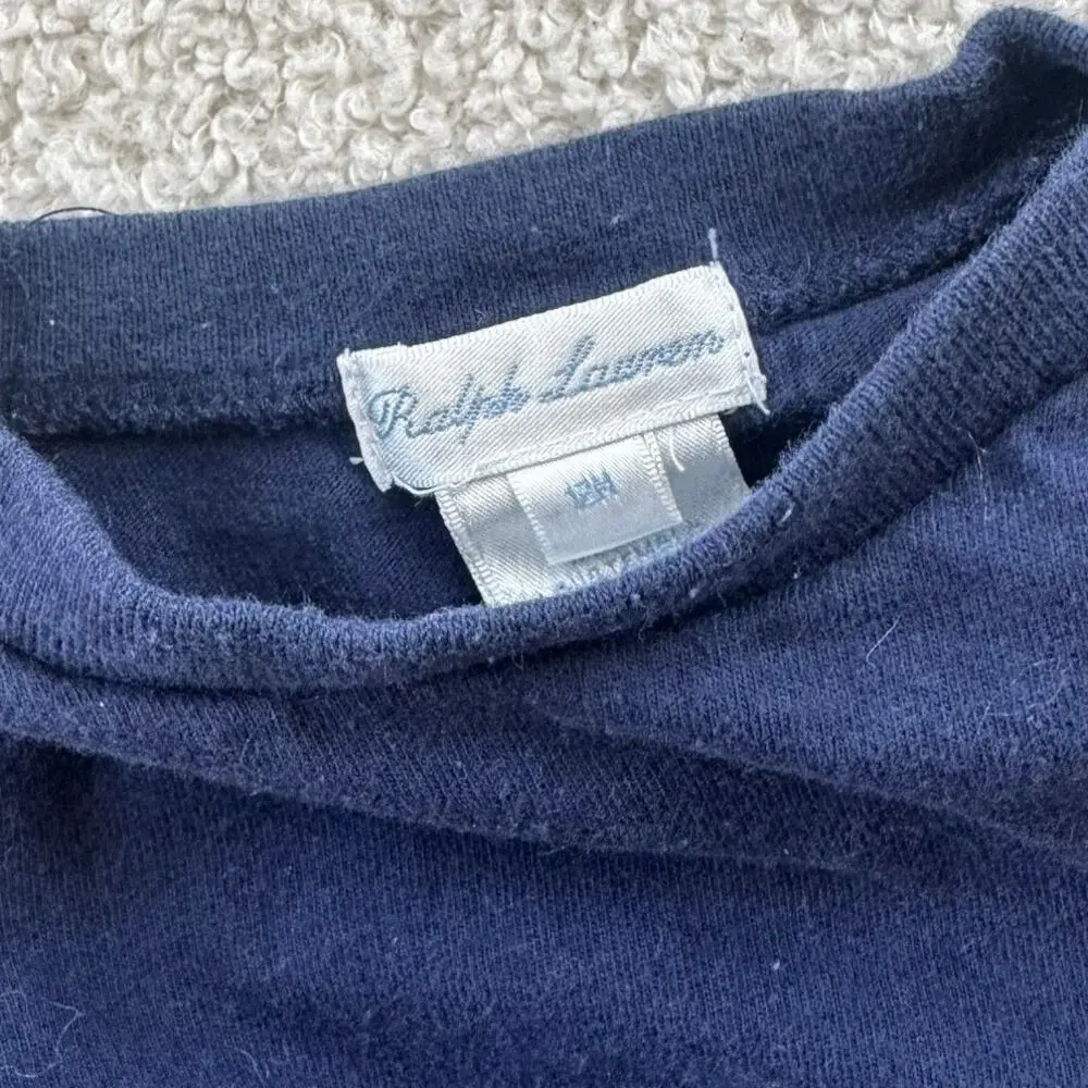 Ralph Lauren Tee with Embroidered Logo in Navy